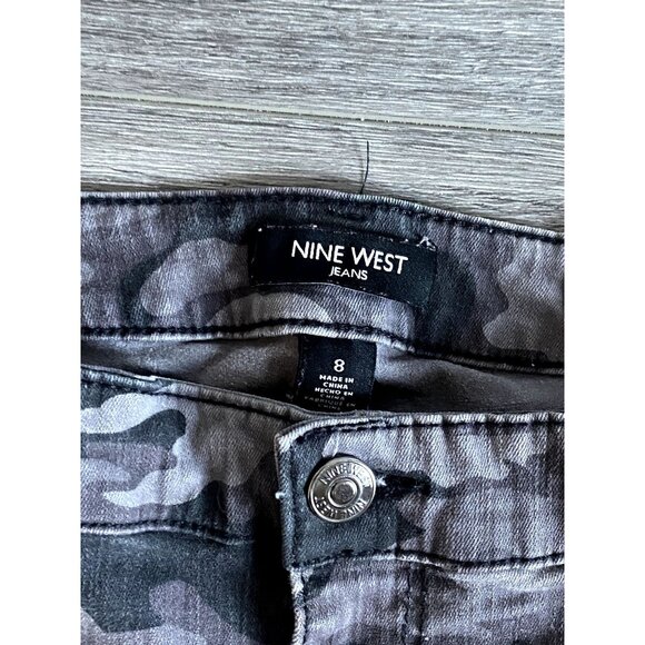 Nine West Womens 'Gramercy Skinny Ankle' Camouflage Pants-Gray-Size 8-GUC - Picture 3 of 6